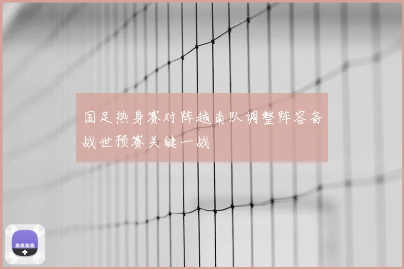 国足热身赛对阵越南队调整阵容备战世预赛关键一战